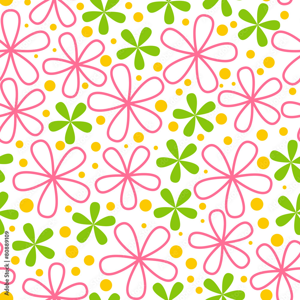 Seamless pattern with color flowers Seamless pattern with color flowers