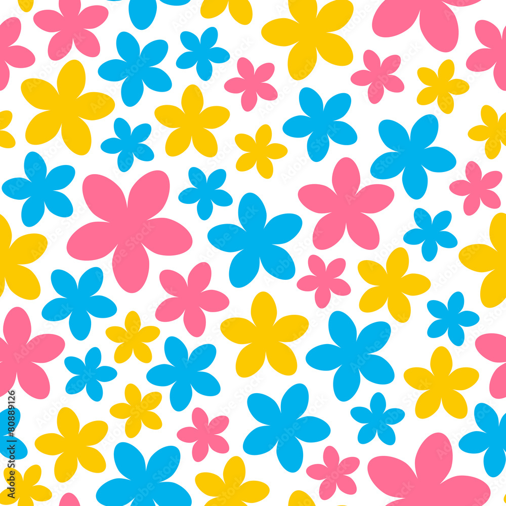 Fototapeta premium Seamless pattern with color flowers