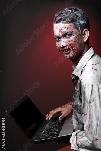 Zombie with laptop