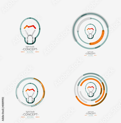 Light bulb minimal design logo