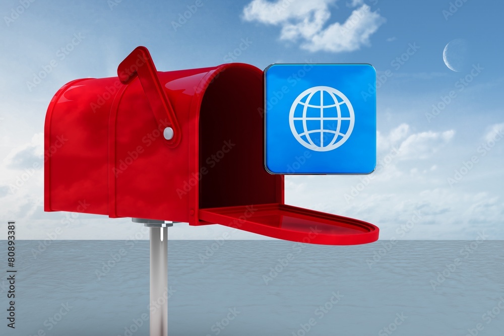 Composite image of red email postbox Composite image of red email postbox