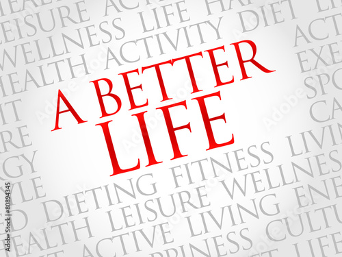 A Better Life word cloud, health concept