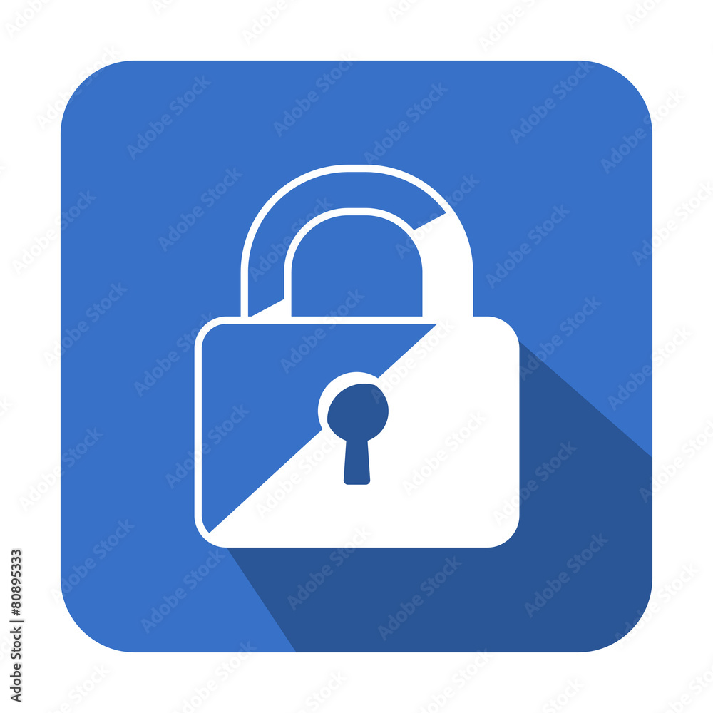 Icono cuadrado azul candado con sombra Icono cuadrado azul candado con sombra