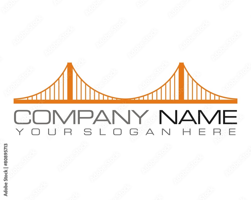 Obraz premium orange bridge logo icon vector