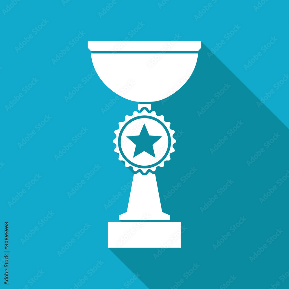 Vector flat white trophy