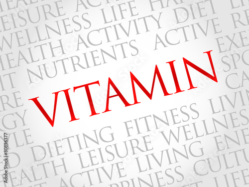 VITAMIN word cloud, fitness, sport, health concept