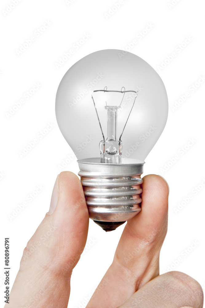 electrical bulb in the hand electrical bulb in the hand