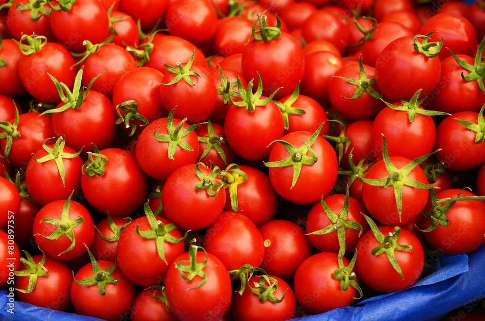 Ripe red tomatoes at the market