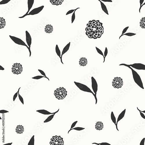 Fototapeta Naklejka Na Ścianę i Meble -  Hand Drawn Floral Seamless Pattern