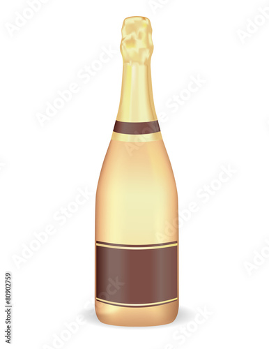 Golden bottle of champagne