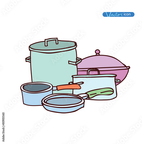 pan hand drawn vector illustration.