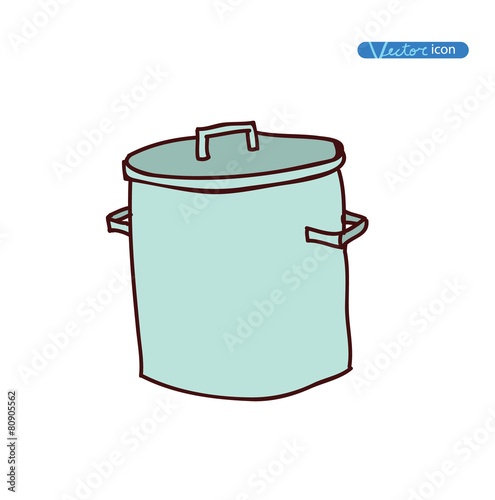 pan hand drawn vector illustration.