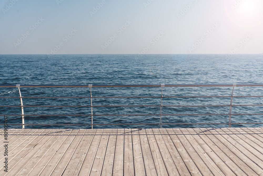 wooden pier and sea view