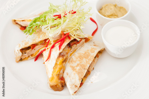 kebab sandwich with chicken and cheese