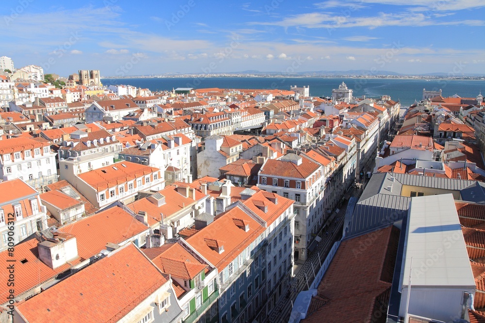 View to the part of Lisbon, capital of Portugal