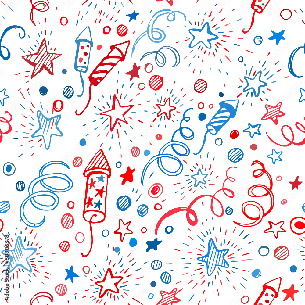 American Independence Day. Hand-drawn pattern American Independence Day. Hand-drawn pattern