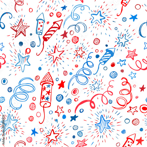 American Independence Day. Hand-drawn pattern