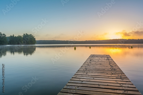 Sonnenaufgang am Schwarzer See  Mecklenburgische Seenplatte