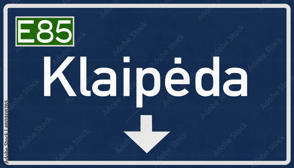 Klaipedia Lithuania Highway Road Sign