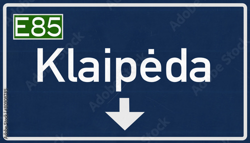 Konstfotografi Klaipedia Lithuania Highway Road Sign