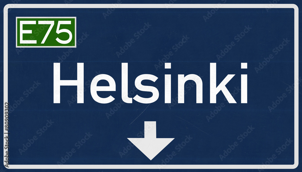 Helsinki Finland Highway Road Sign Helsinki Finland Highway Road Sign
