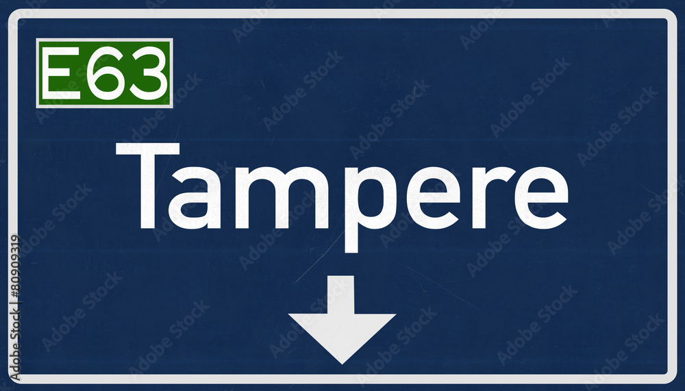 Tampere Finland Highway Road Sign Tampere Finland Highway Road Sign