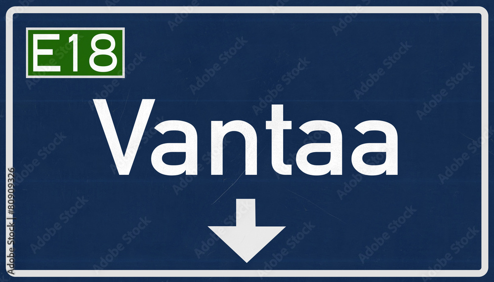 Vantaa Finland Highway Road Sign Vantaa Finland Highway Road Sign