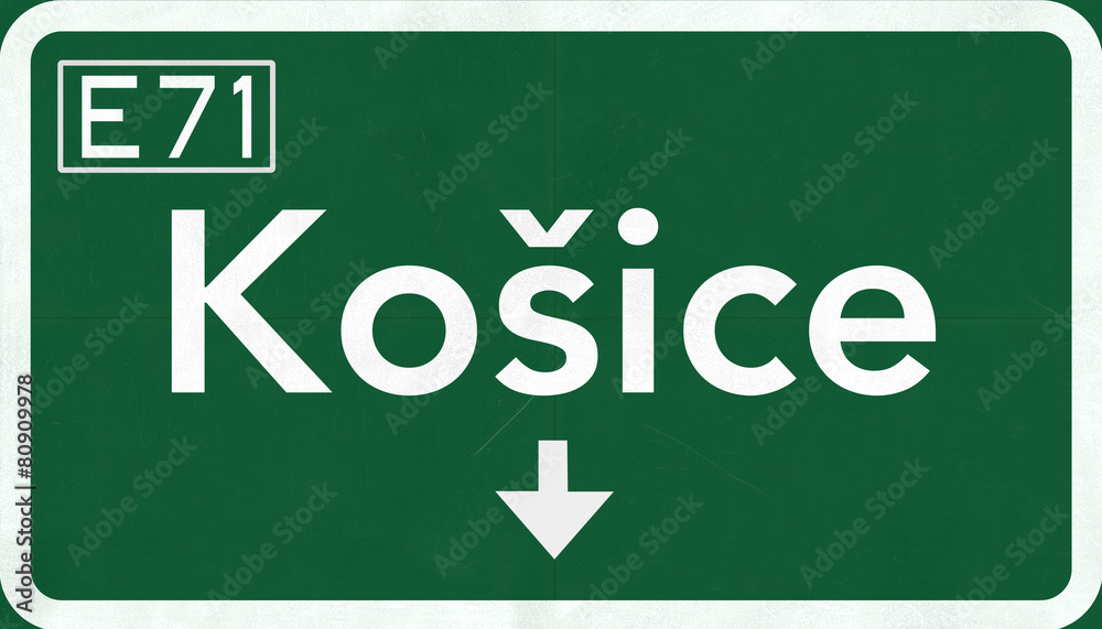 Kosice Slovakia Highway Road Sign