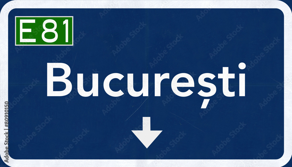 Bucuresti Romania Highway Road Sign Bucuresti Romania Highway Road Sign