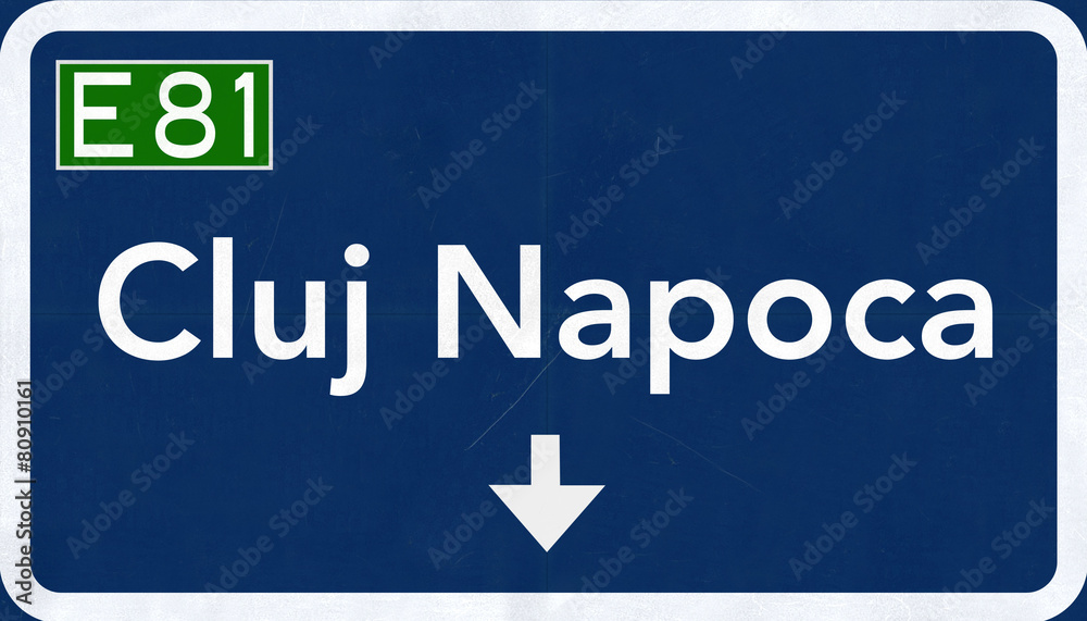 Cluj Napoca Romania Highway Road Sign