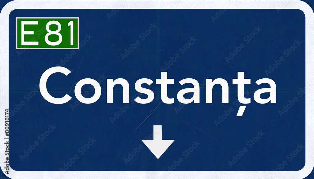 Constanta Romania Highway Road Sign Constanta Romania Highway Road Sign