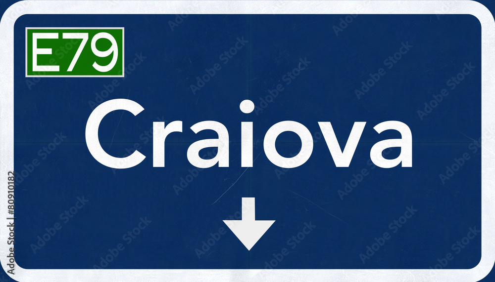 Craiova Romania Highway Road Sign