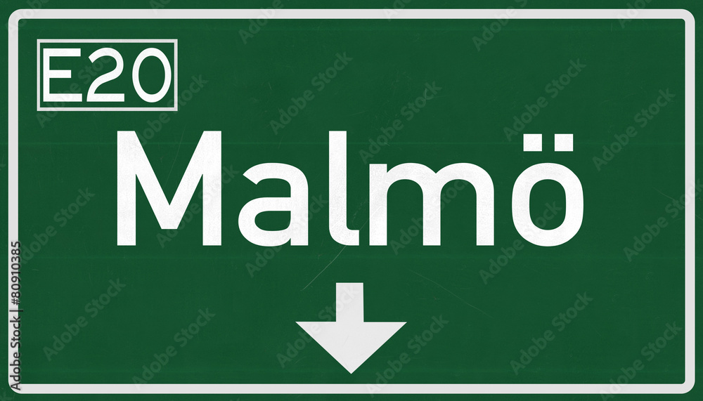 Malmo Sweden Highway Road Sign