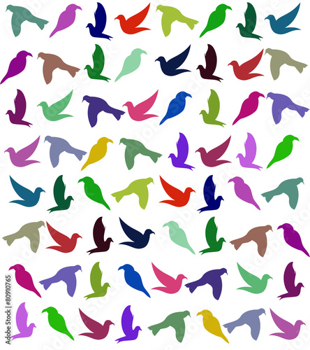 Background with birds. Vector.