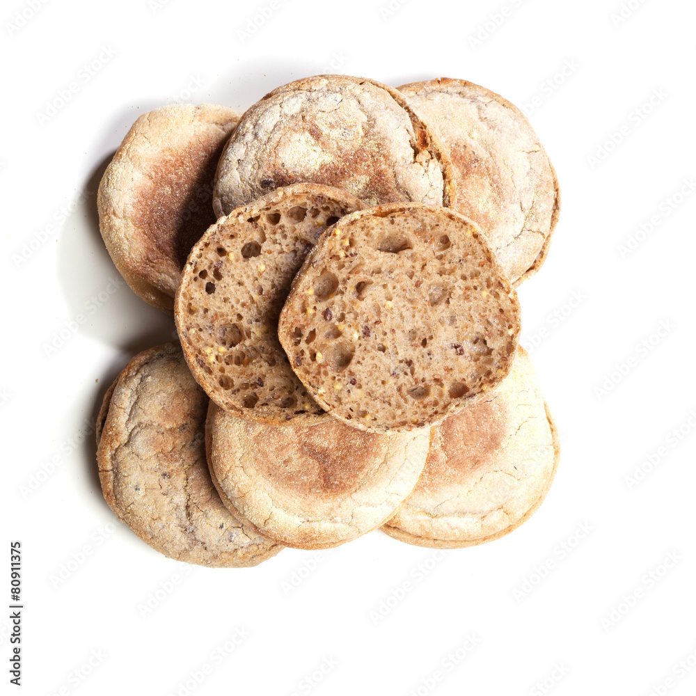 Stack of Italian style bread rolls