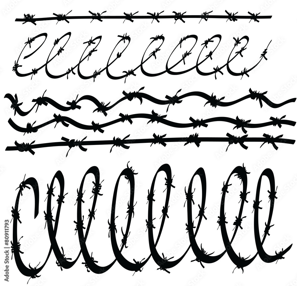 cartoon set barbed wire Stock Illustration | Adobe Stock