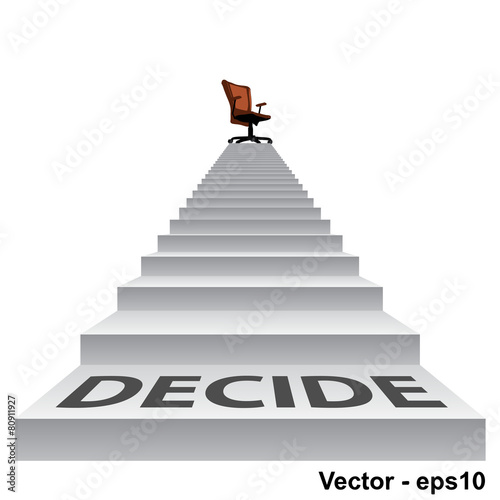 Vector white stair with a chair