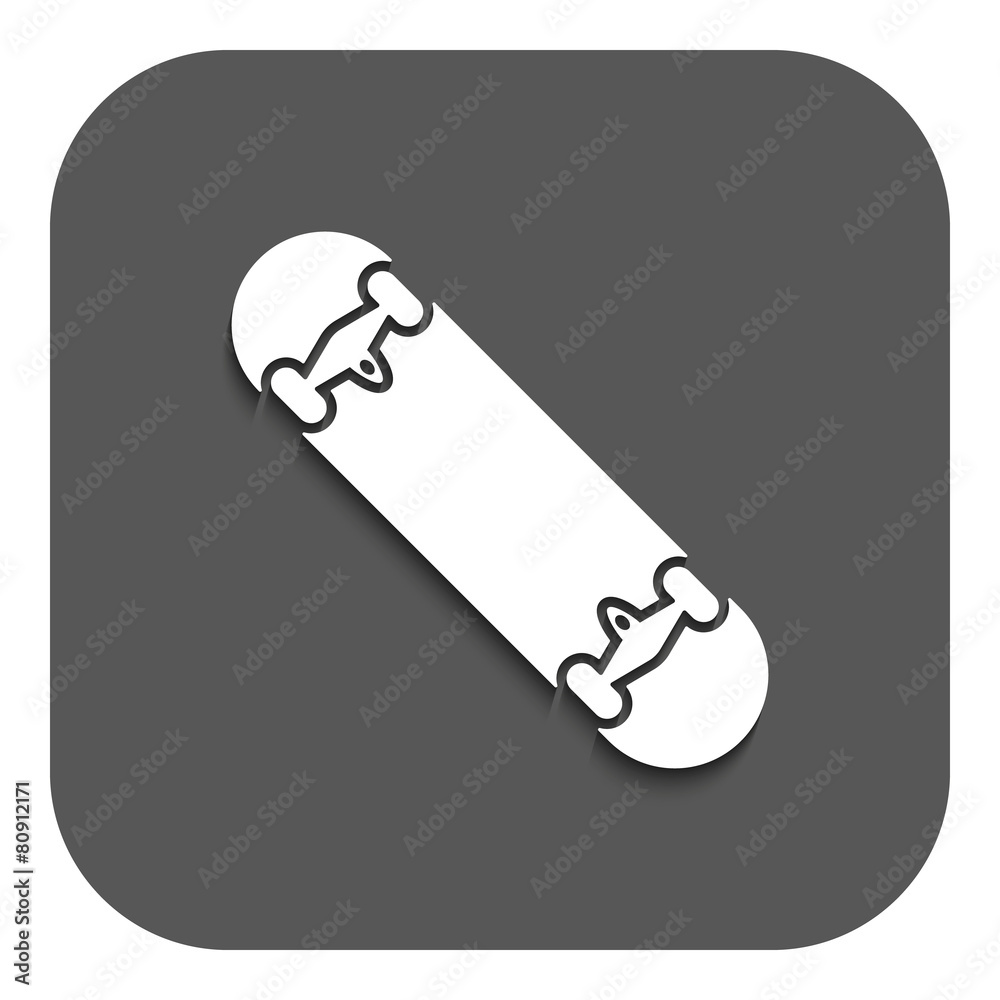 The skateboard icon. Skateboarding symbol. Flat The skateboard icon. Skateboarding symbol. Flat