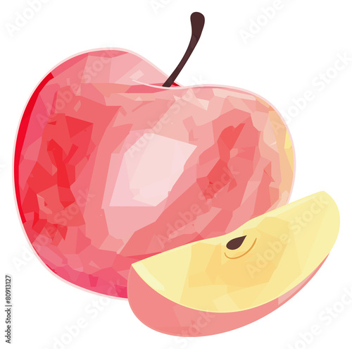 Delightful garden - Red apple and its slice with polygonal patte