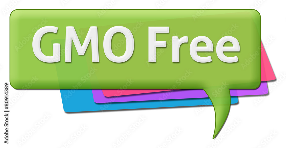 GMO Free Text With Colorful Comment Symbols GMO Free Text With Colorful Comment Symbols
