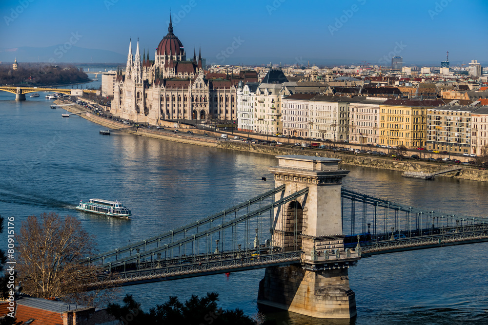 Obraz premium Ungarn, Budapest, Parlament