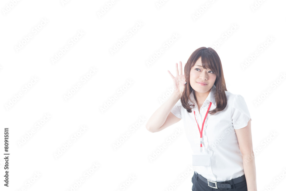 白バックOLポートレート(半袖)