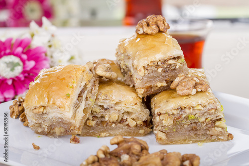 Turkish and Arabix Traditional Dessert Baklava Baklawa