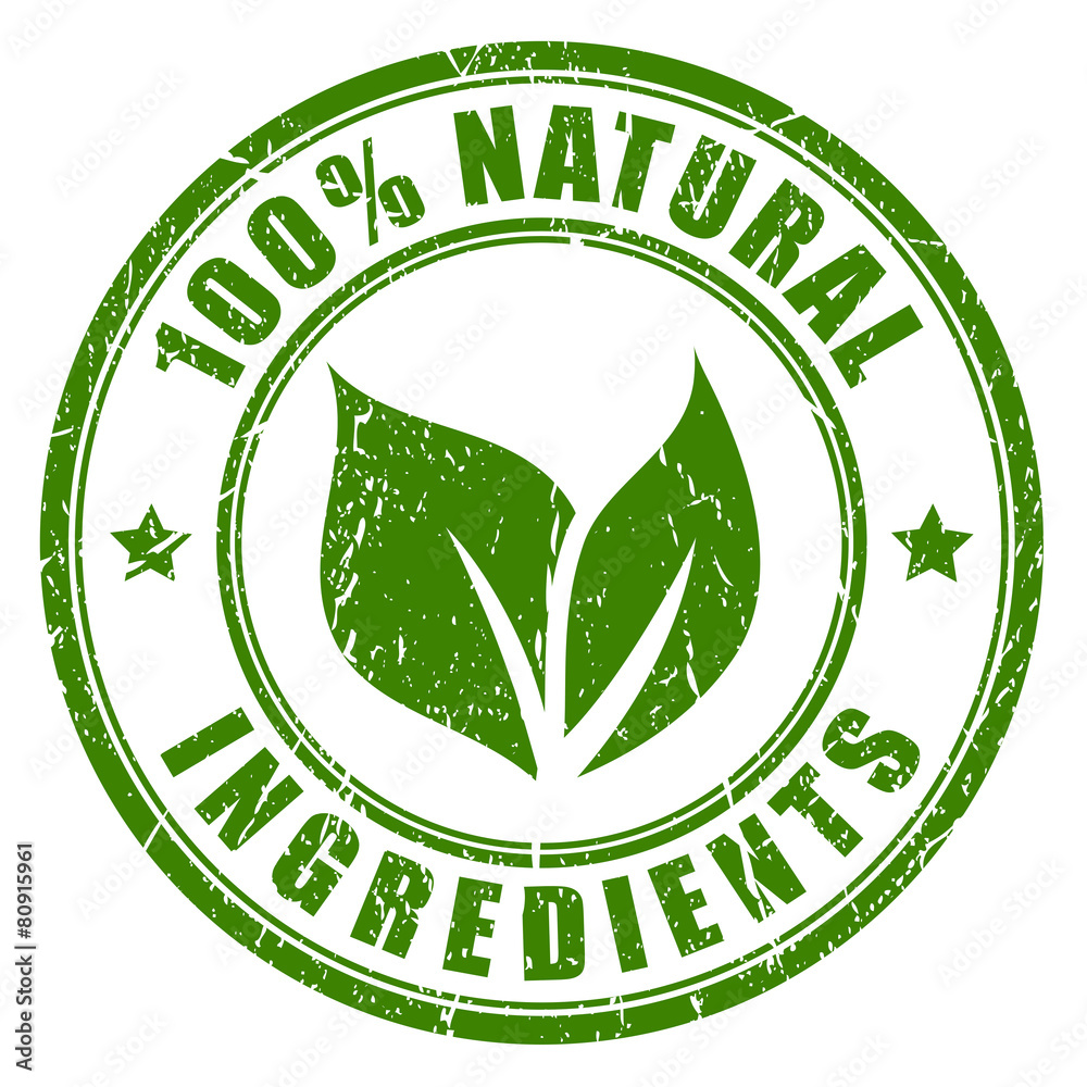 Natural ingredients stamp Adobe Stock