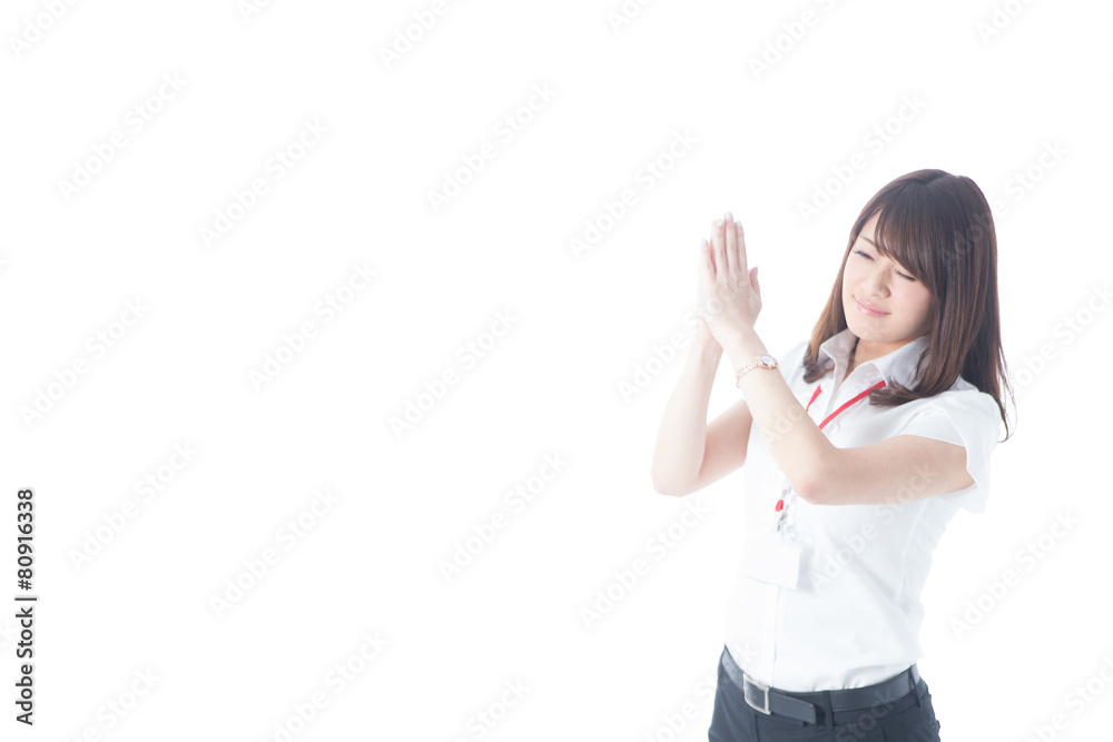 白バックOLポートレート(半袖)