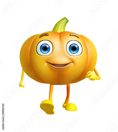 Pumpkin character with running pose