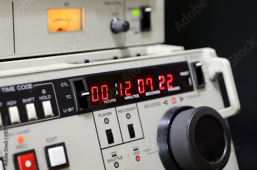 Professional video recorder. Betacam SP format. Control panel. photo