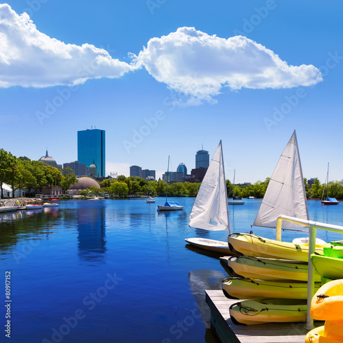 Boston sailboats Charles River at The Esplanade