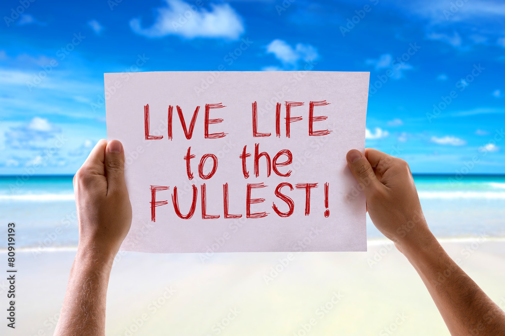 Live Life to the Fullest card with beach background Live Life to the Fullest card with beach background