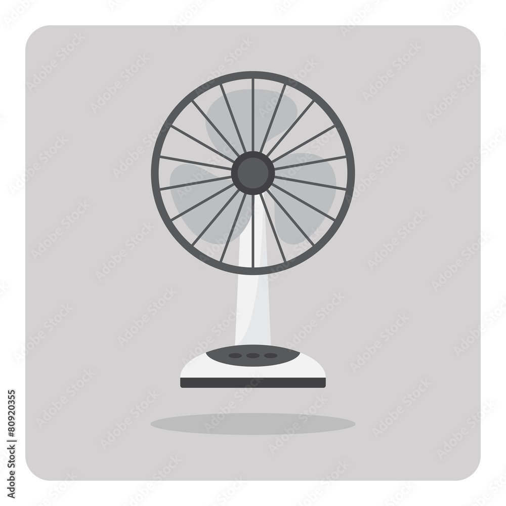 Vector of flat icon, electric fan on isolated background